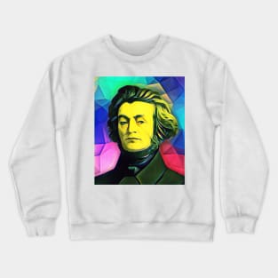 Adam Mickiewicz Colourful Portrait | Adam Mickiewicz Artwork 7 Crewneck Sweatshirt